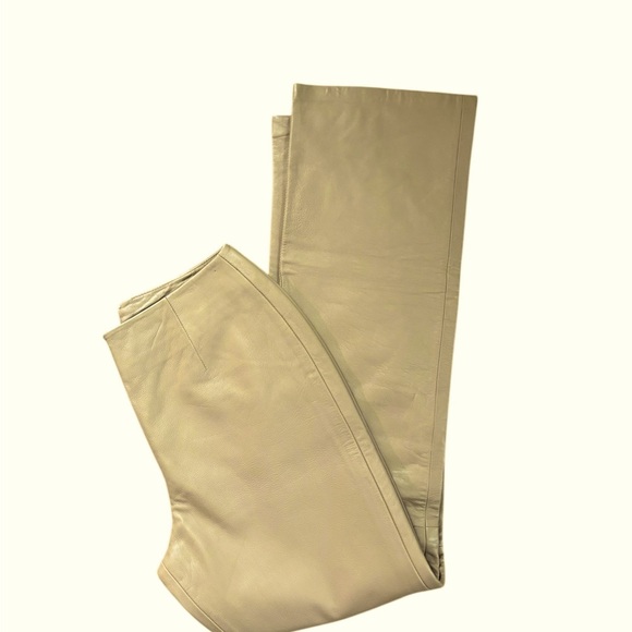 Vintage VTG 80’s Lamb Butter Soft Leather Flare Lined Pant Sz 6X31 Warm Caramel - Picture 3 of 6